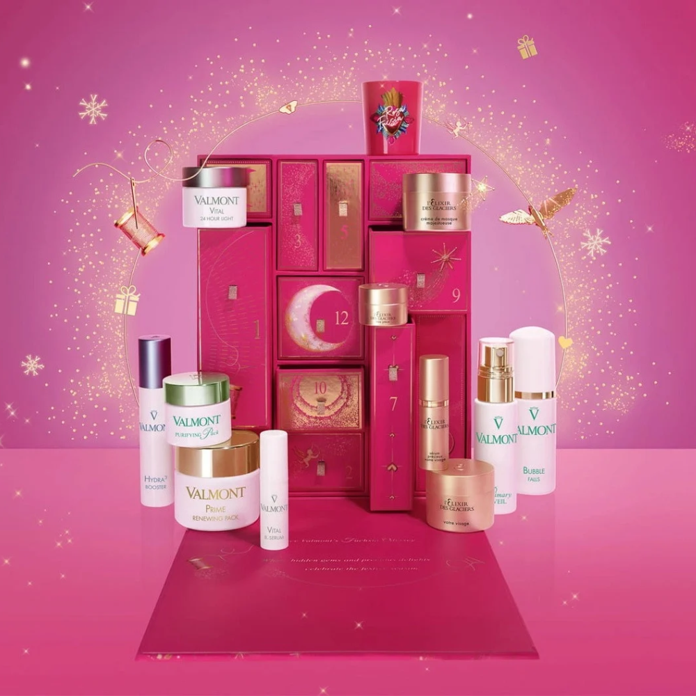 Valmont Fuchsia Odyssey Advent Calendar luxuriöser Beauty-Adventskalender mit 12 Überraschungen