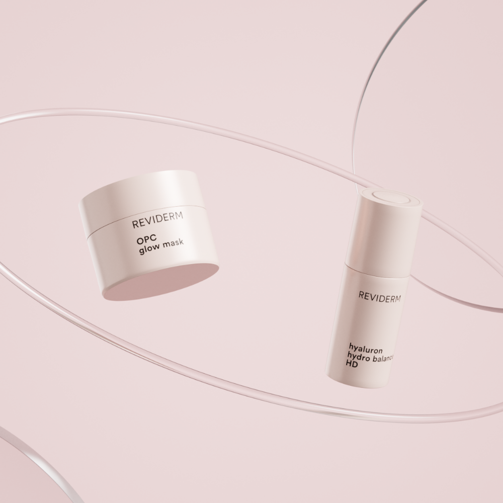 OPC Glow Mask und Hyaluron Hydro Balance HD Serum im REVIDERM Duo Pflegeset