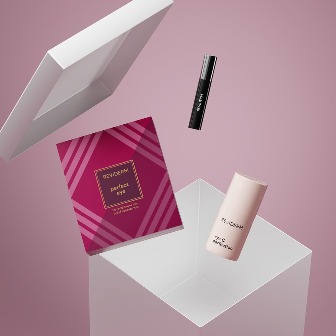 REVIDERM Perfect Eye Set mit eye C perfection Augenpflege und Mini Velvet Volume Lifting Mascara