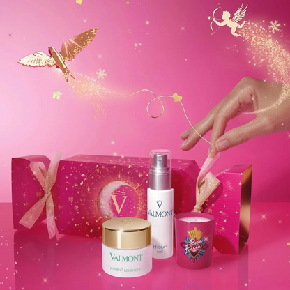Valmont Fuchsia Odyssey Hydration Cracker luxuriöses Feuchtigkeitspflege-Geschenkset mit Hydra3 Produkten