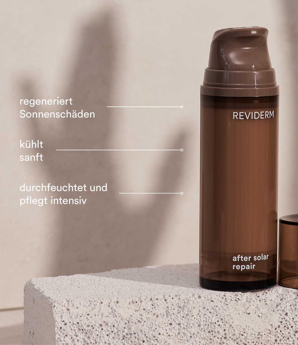 Kühlende After Sun Emulsion spendet Feuchtigkeit und unterstützt die Regeneration sonnengestresster Haut