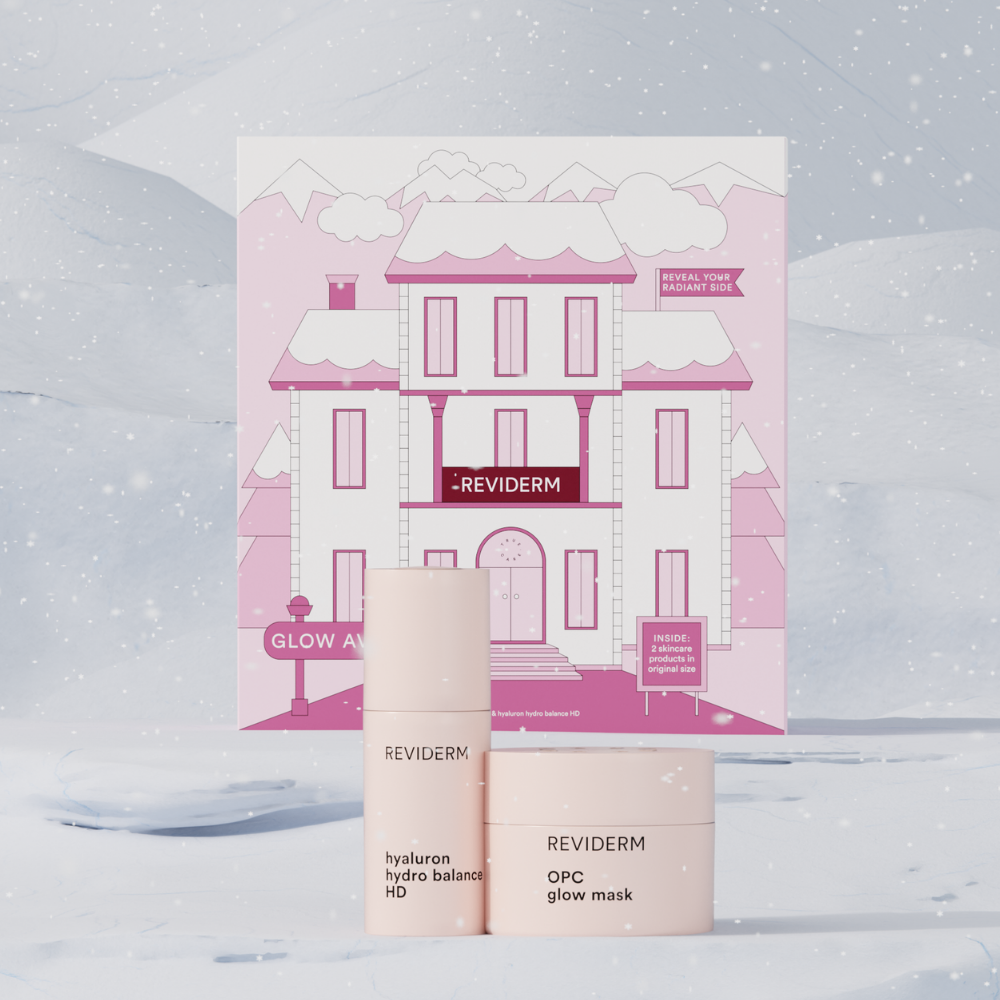 OPC Glow Mask und Hyaluron Hydro Balance HD Serum im REVIDERM Set