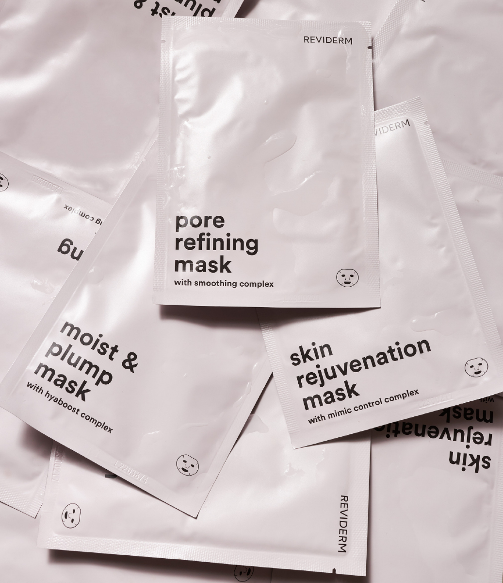 REVIDERM Gesichtsmasken Moist & Plump Mask, Pore Refining Mask und Skin Rejuvenation Mask für Hydration, Porenverfeinerung und Anti-Aging